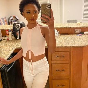 Pink halter top shirt